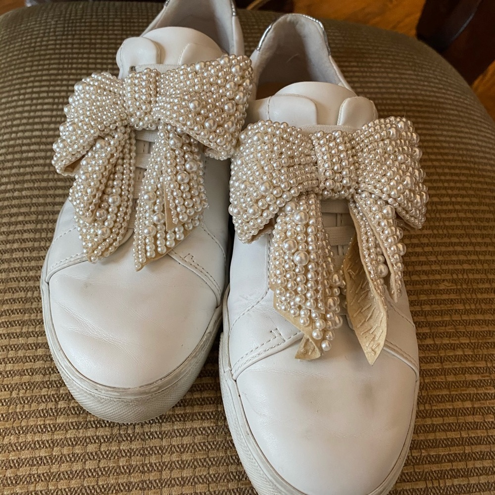 INC White w/ Pearls slip-ons